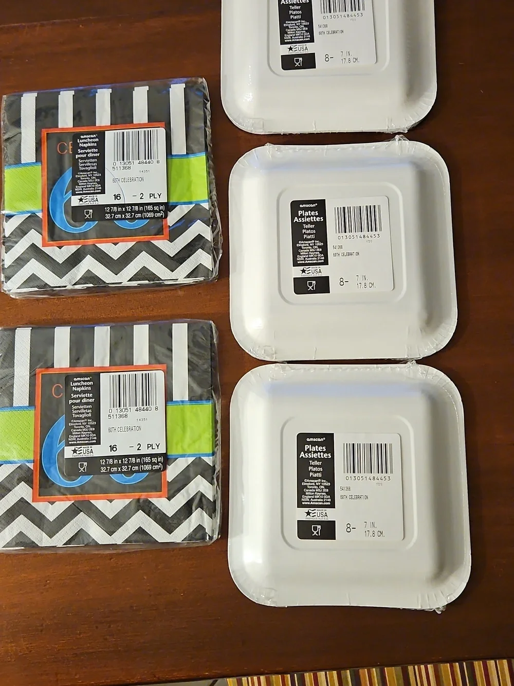 Celebrate 60 Party Paper Plates (24) & Napkins (32) Bundle Set